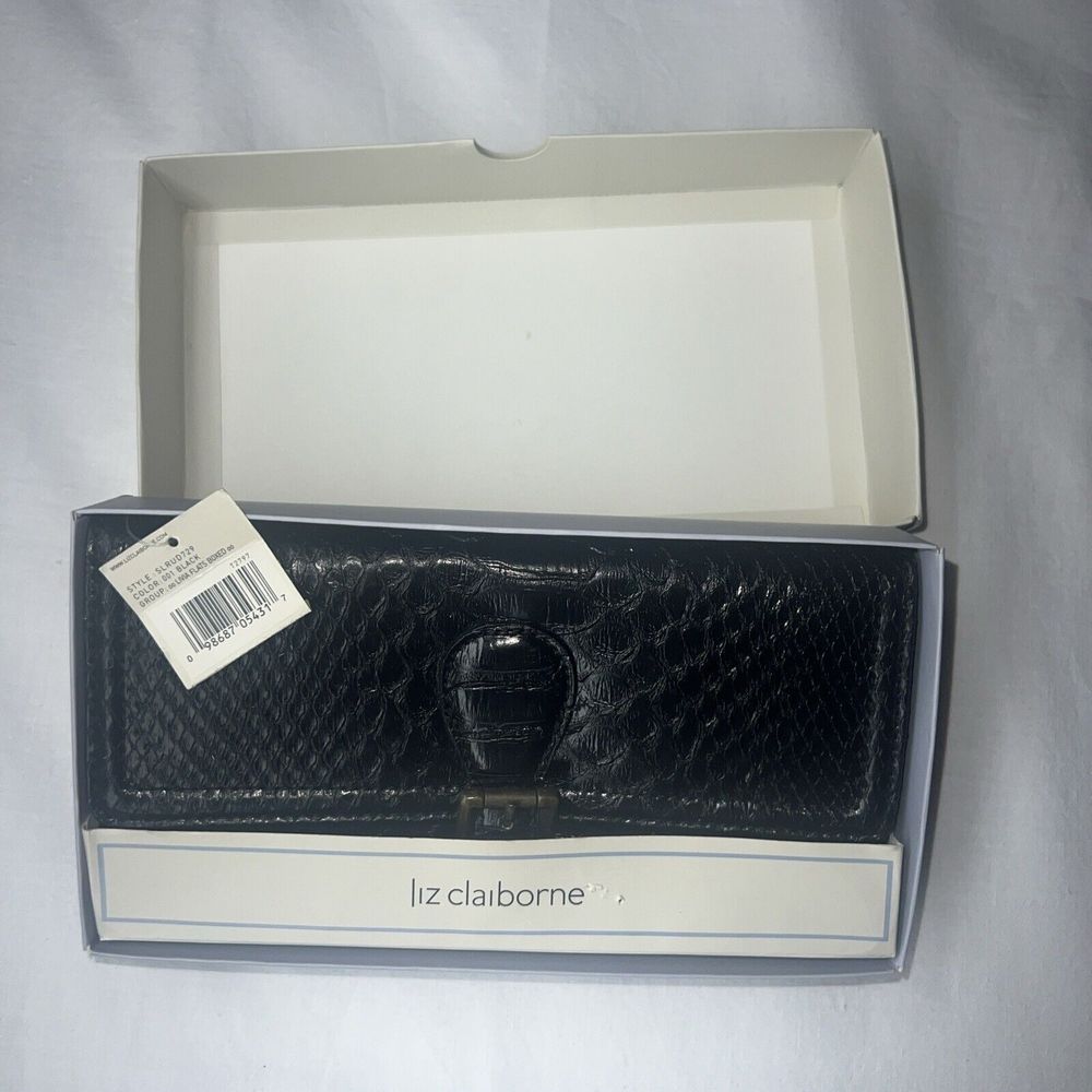Liz Claiborne faux crocodile print pattern wallet